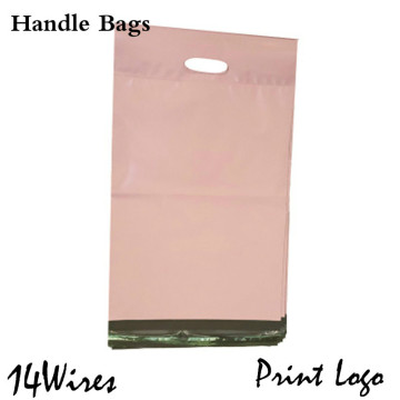 50Pcs/Pack Mailing Courier Packing Poly Bag Inside black Outside Pink Handle Bag Opaque Waterproof Bags 14 Wires Envelope Postal