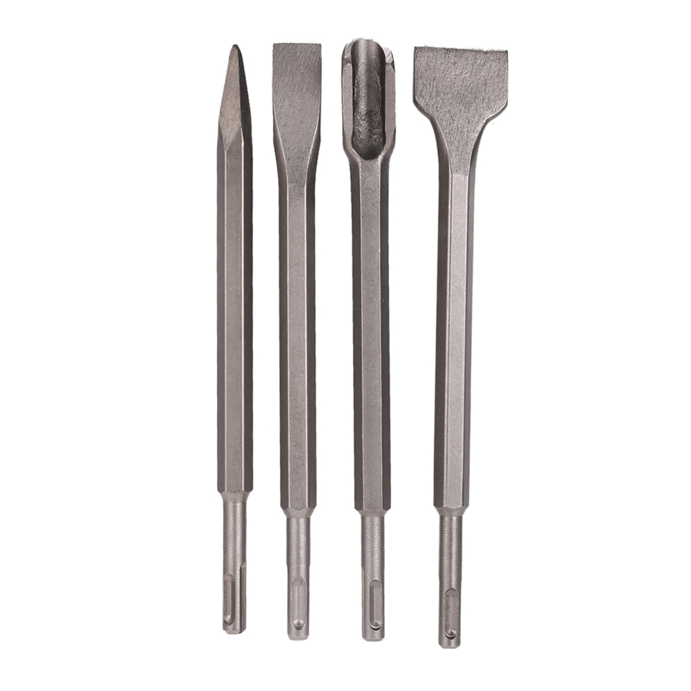 (Drop shipping) 4PCS SDS Plus Chisel Set Flat Groove Bit Hammer Drill