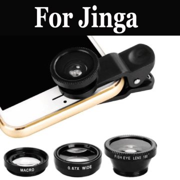 3in1 Clip On Fisheye Camera Lens+Wide Angle+Macro Cell Phone For Jinga Basco M500 3G A500 4G Storm Touch 4G Fresh Start Optim