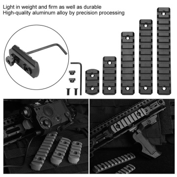 M-lok Picatinny Rail Tactical 21mm Rifle Scope Mount Aluminum Rails Section Adapter 5 7 9 11 13 Slots Mlok Side Rail System