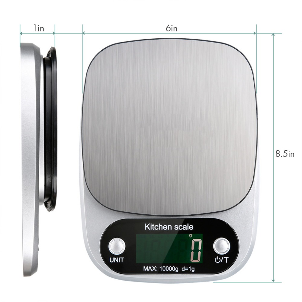 Household 10kg Stainless steel Digital Kitchen Scale food weighing scale with LCD Display