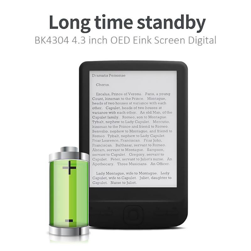 ebook BK4304 4.3 inch OED Eink Screen Digital Smart Reader Electronic Resolution Built-in Front WiFi Books 4 8 16 GB Card Ebook