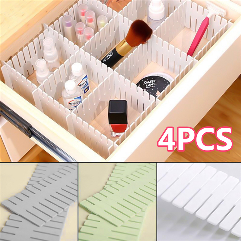 Adjustable DIY Clapboard Grid Drawer Divider Dresser Cabinet Storage Organizer Separator for Cosmetic Ties Underwear Socks Belt