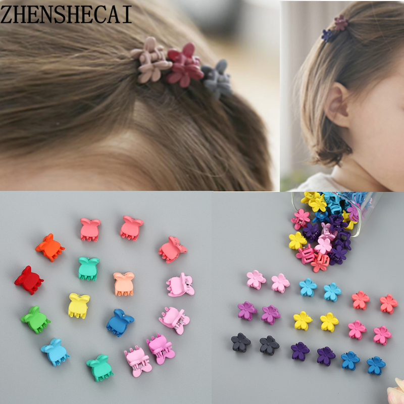 10pcs/lot new fashion little girls cute hair claw Candy color flower jaw clip children hairpin hair accessories wholesale 2019