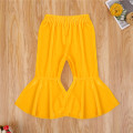 1-6Y Fashion Toddler Kids Baby Girls Velvet Bell-Bottoms Autumn Children Girls Pure Color High Waist Casual Flare Pants Trousers