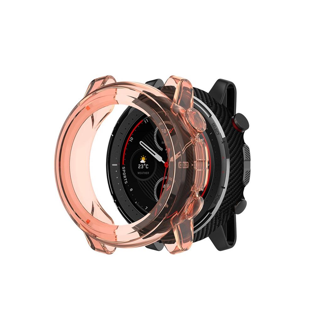 Clear TPU Protector Bumper Watch Frame Case Cover for Xiaomi Amazfit Stratos 3 Smart Watch Band Strap Accessories Stratos3