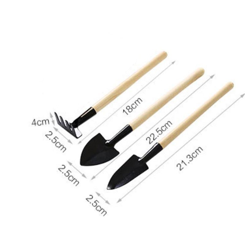 3 Piece gardening tool hoe shovel rake garden Tools used for weeding loose soil planting flowers potted plant tool