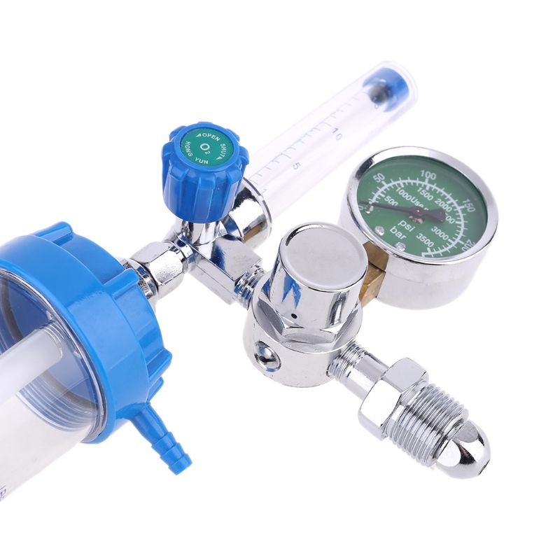 CGA 540 Pressure Regulator Inhaler Oxygen Pressure Gauge Reducing Valve G5/8\" L69A