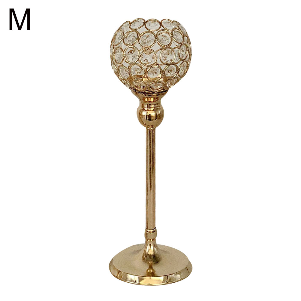 Crystal Hollow Candle Holder Metal Candlestick Festival Home Wedding Party Decoration Candle Accessory Desktop Candlesticks