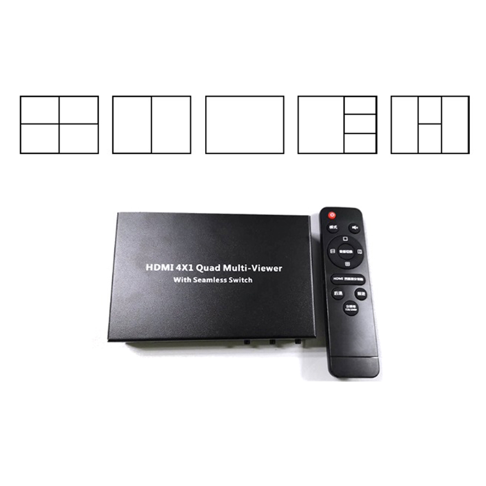 1080P HD 4X1 Switch HDMI Picture Division 4 by 1 Quad Multi-Viewer Seamless Switcher Splitter HDMI Multi viewer with IR Remote