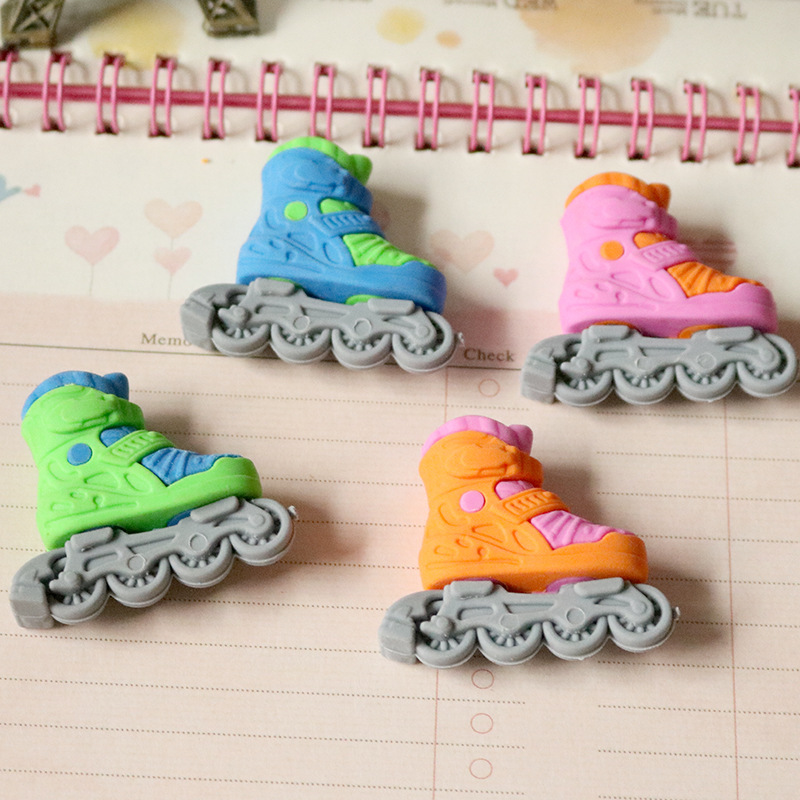 1Pcs New Cartoon Roller skates Novelty Eraser Rubber Primary School Student Prizes Gift Stationery E0546