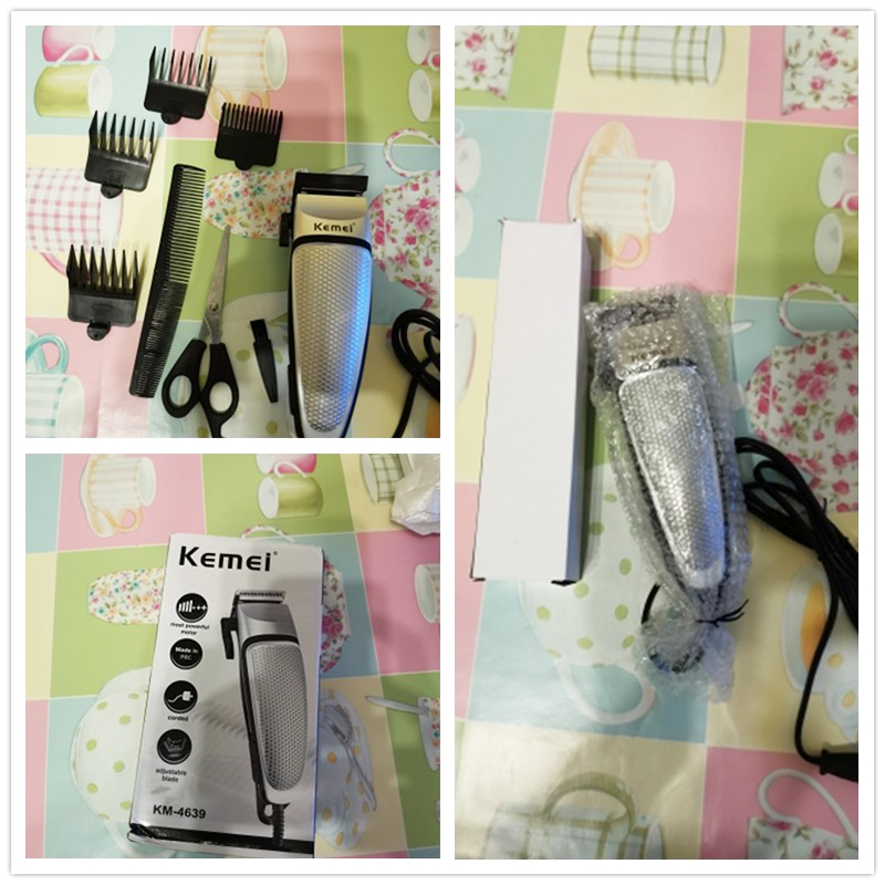 Kemei Electric Hair Trimmer Clipper Men Barber Shop Powerful Corded Hair Clipper Household Low Noise Haircut Salon Tool