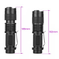 UV LED Flashlight Ultraviolet Torch zoomable Mini UV Black Light Pet Urine Stains Detector Scorpion Hunting Use 14500 battery