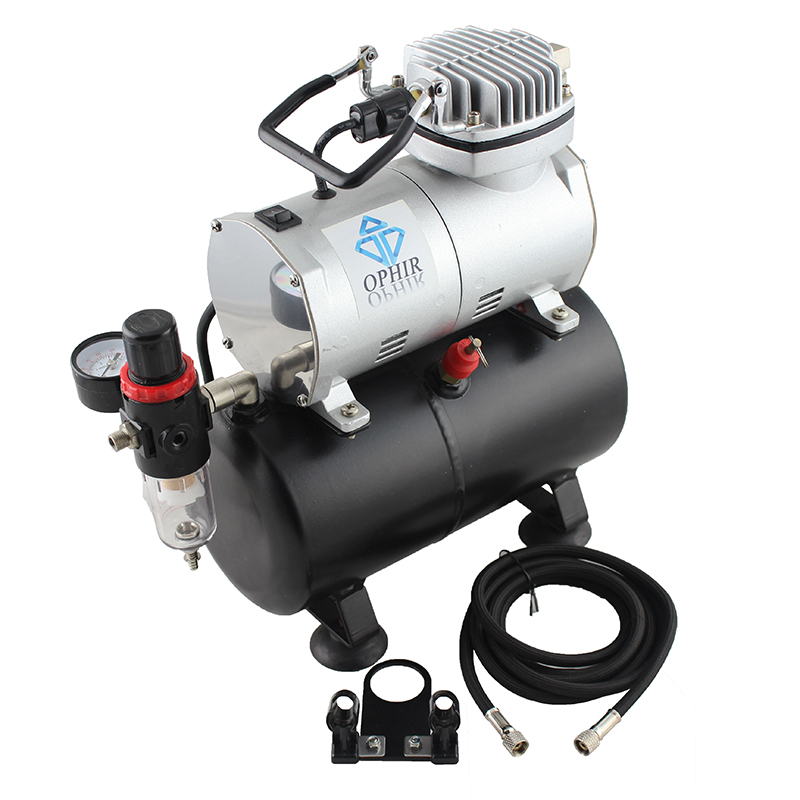 OPHIR Air Compressor with Air Tank for Model Hobby Body Painting Temporary Tattoo Air Compressor for Hobby 110V/220V AC090