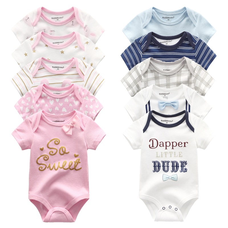 2021 5PCS/Lot Baby Boys Clothes Unicorn Girls Clothing Bodysuits Baby Girls Clothes 0-12M Newborn 100%Cotton Roupas de bebe