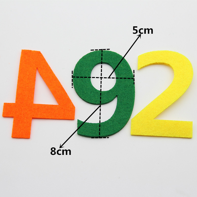 FISHWAVES Non-Woven Cloth Felts 0-9 Number Sticker For Kids Diy Kindergarten Puzzle Decoration Children Room And Home Decoration