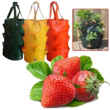 Garden Outdoor Planting Grow Bag Strawberry Vertical Flower Herb Pouch Root Breathable Vegetable Round Reusable Pot Planter Bag