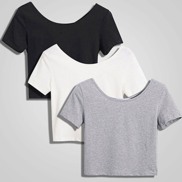 Short Sleeve Navel Solid Women Casual Summer T Shirt Girl 2020 Tee Tshirt Tight Top T-Shirt Drop Shipping