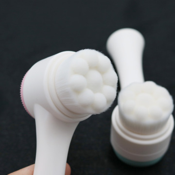 3D Face Cleansing Brush Silicone Double-sided Facial Cleansing Brush Deep Cleansing Pores Waterproof Facial Brush