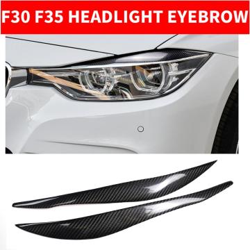 2PCS Car Styling Real Carbon Fiber Headlight Eyebrow Eyelids For BMW 3-Series F30 F31 F32 F33 F35 Trim Cover Sticker 2013-2018