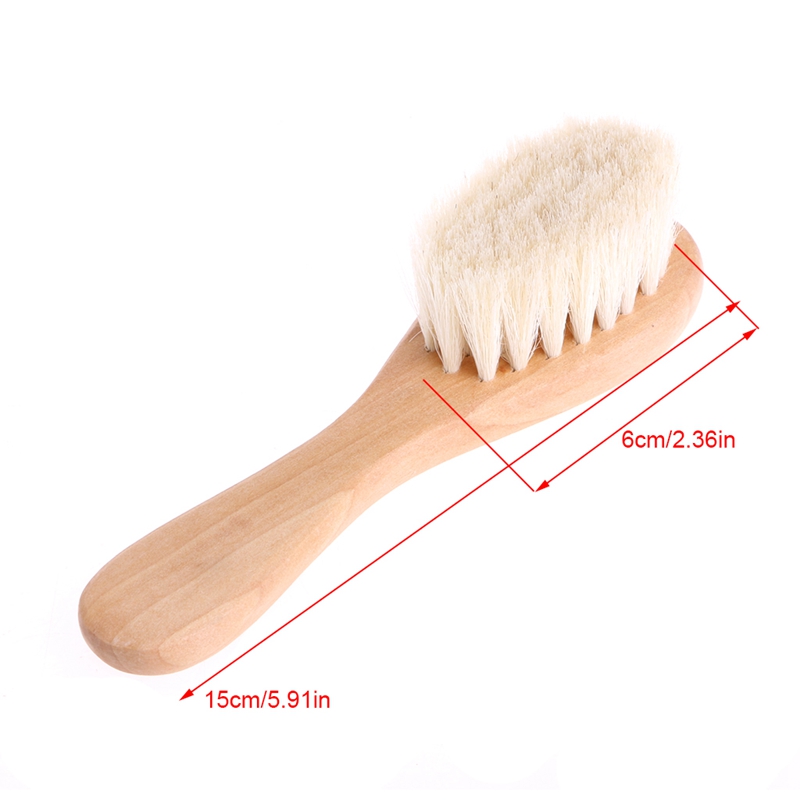 Wooden Handle goat hair Brush Baby Hairbrush Newborn Hair Brush Infant Comb Head Massager For Baby