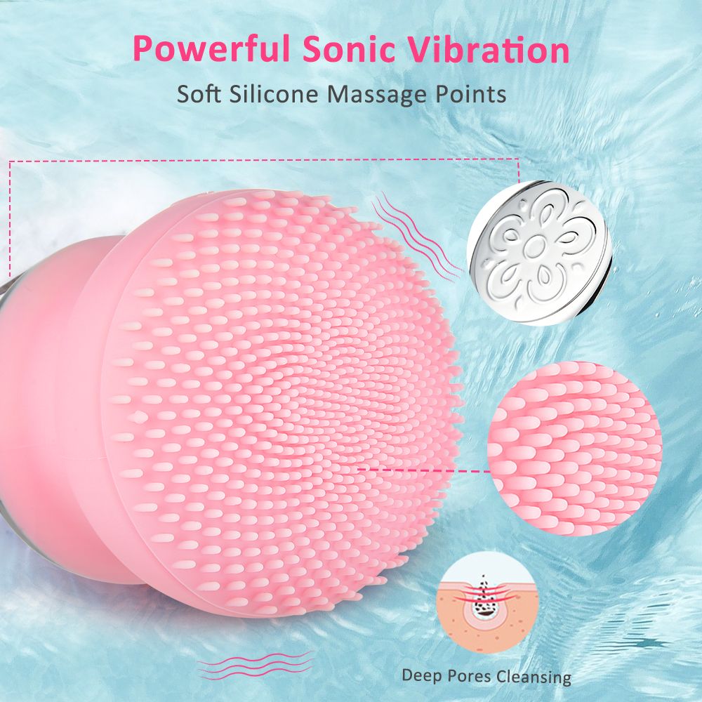 Electric Facial Cleansing Brush Face Care Import Device Waterproof Silicone Vibration Face Massage Cleaner Deep Pore Wash Brush