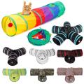 2/3/5 Holes Foldable Pet Cat Tunnel Toys Kitten Rabbit Indoor Outdoor Hanging Ball Training Toys Play Tunnel Tubes Cat Supplies