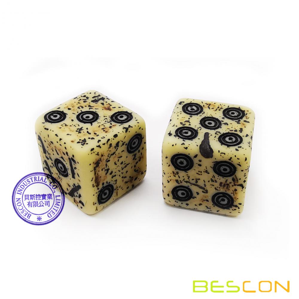 Bescon Old Looking Ancient Bone Dice D6 16mm 12pcs Set, 16mm Six Sided Die (12) Block of Stone Dice