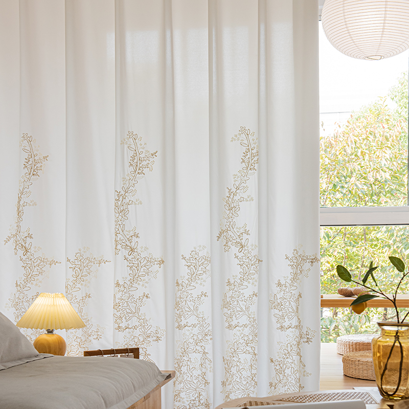 Grade Home Decor Embroidery Curtain Sheer