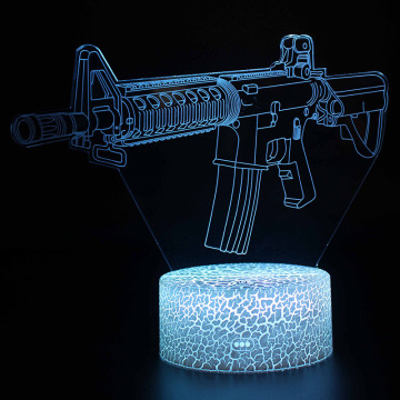 Guns Model 3D illusion Lamp Room Decoration Night Lights Rifle Revolver Pattern Table Lamps Perfect Christmas Gifts