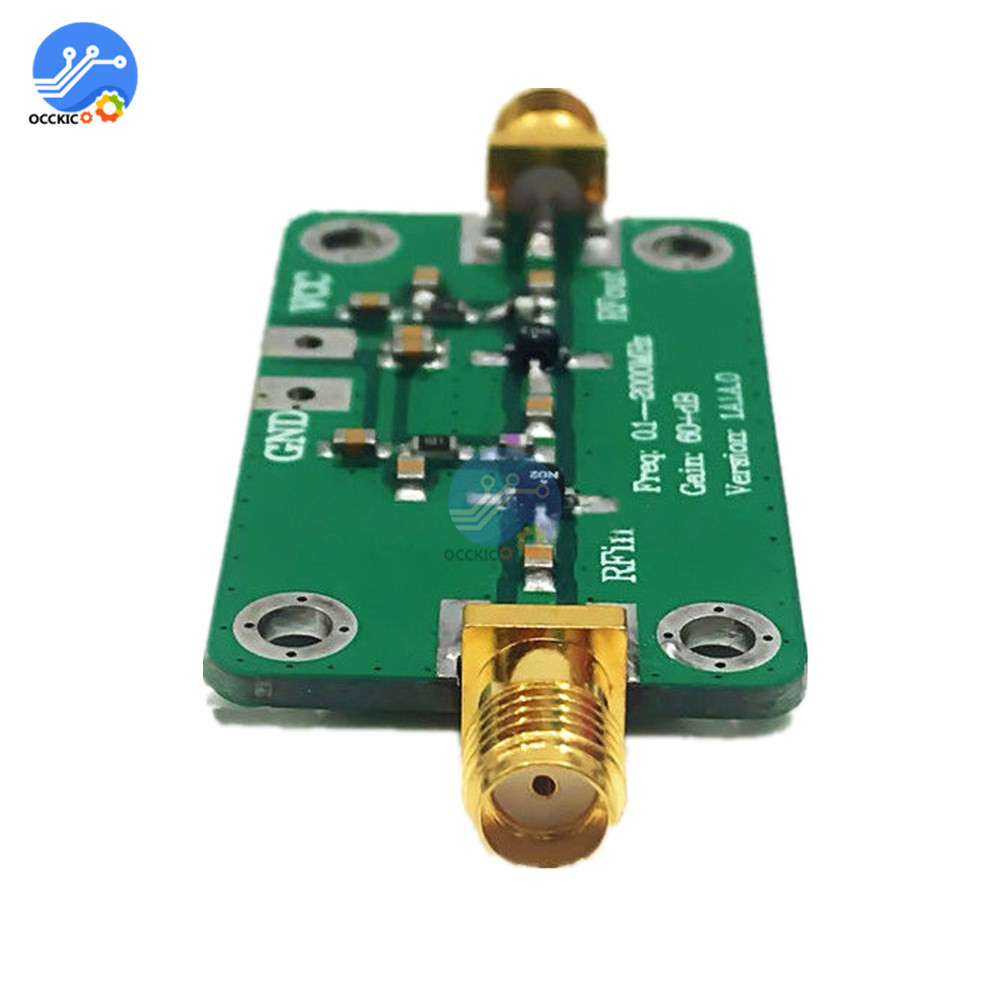 New Low Noise LNA 0.1~2GHZ RF Broadband Amplifier module LNA 0.1~2000MHz Gain 60dB Audio Amplificator Receiver