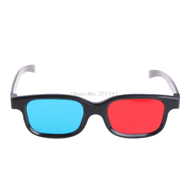Universal Black Frame Red Blue Cyan Anaglyph 3D Glasses 0.2mm For Movie Game DVD Electronics Stocks Dropship