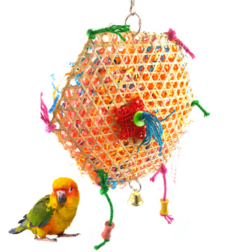 1PCS Bird Chew Toy Creative Multipurpose Cage Hanging Toy Parrot Toy Bird Swing Toy Natural Rattan Ball Toys For Birds Training