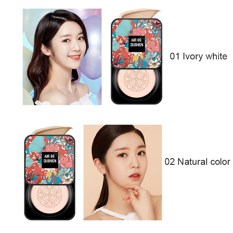 Mushroom Air Cushion Foundation With Makeup Sponge Long Lasting Oncealer Waterproof Natural CC Cream Base Makeup cosmetic TSLM1