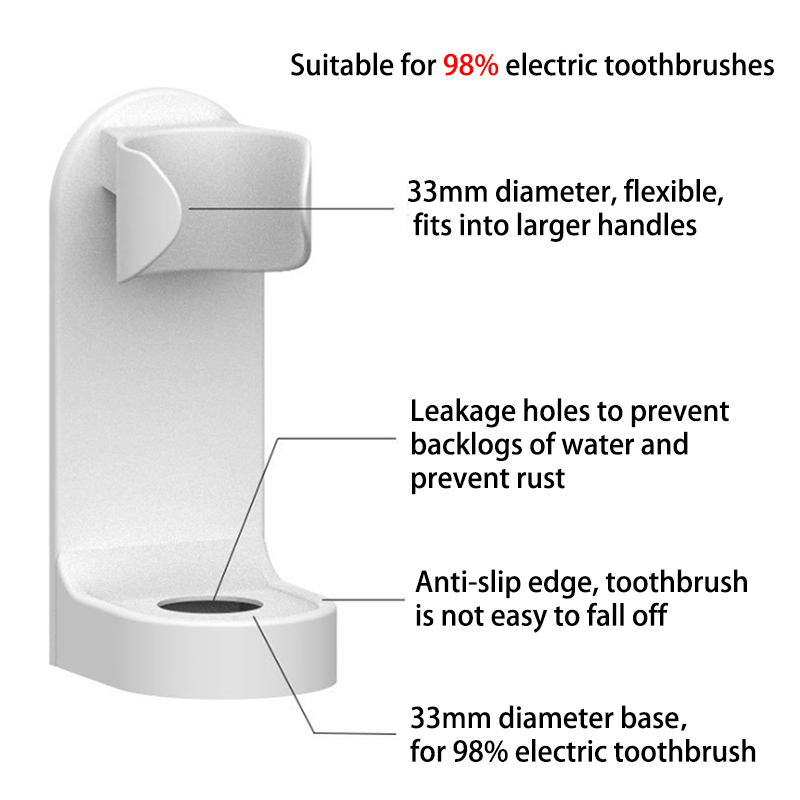 Electric Toothbrush Holder Traceless Toothbrush Stand Rack Wall-Mounted Bathroom Adapt 90% Electric Toothbrush Holder