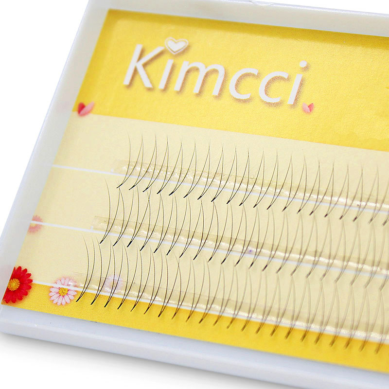 Kimcci 0.07 C Curl 2D Individual Cluster Eyelash Extension Natural Soft Long Black Grafting Eyelashes Professional Mink Cilia