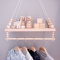 INS Nordic Style Children Room Dolls Storage Display Rack Solid Wood Macarons Wooden Bead Plywood Shelf Bedroom Wall Decor