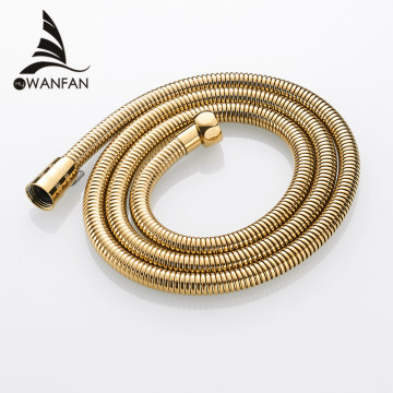 Plumbing Hoses Stainless Steel Gold 150cm Tube Shower Hose Flexible Shower Head Replacement Part Bathroom Water Hose HJ-0515