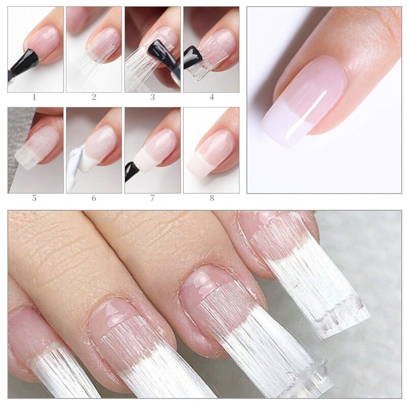 30/50 pcs Nail extension fiber Fibernails Nail Acrylic Tips Set Fiberglass Nails Extension Pack Fiber Glass Nails Building Gel