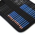 New Art Pencil Set 40pcs Graphite Sketch Pencils Set Complete Drawing Kit Includes Charcoals Pastel Zippered Carry Case