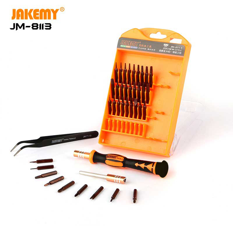 JAKEMY JM-8113 39 IN 1High Quality Precision Screwdriver Handy Repair Tool Box for for PC, Glasses, Mobile Phone, Laptop
