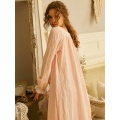Spring Autumn 100% Cotton Women's Sleepwear Pink Princess Girls Long Nightgowns Loose Nightwear