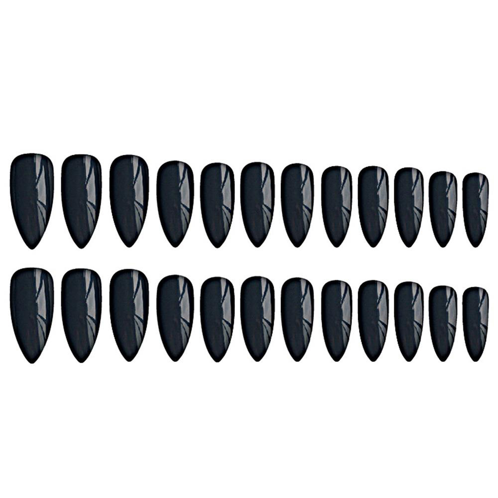 24 Pcs Black/Red Extra Long False Nails Stiletto Tips Sharp End Stilettos Fake Nail Manicure Easy Apply Artificial Nails Salon