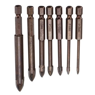 Mirror Marble Drill Saw 1pcs 3-12mm Carbide Hex Shank Hole Saw Drill Bit For Glass Ceramic Tile Hole Carpenter Woodworking Tools