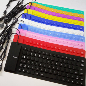 85 Keys Portable Mini USB Keyboard Flexible Waterproof Soft Silicone Gaming Keyboard Tablet Foldable Computer Keyboard Laptop