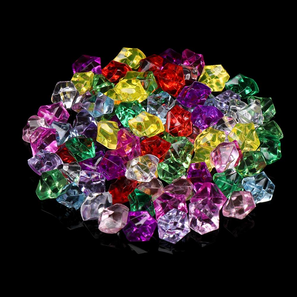 50Pcs/Bag Colorful Vase Filler Pebble Aquarium Acrylic Stones Crystal Ice Cubes Fish Tank Ornament DIY Craft Home Decoration