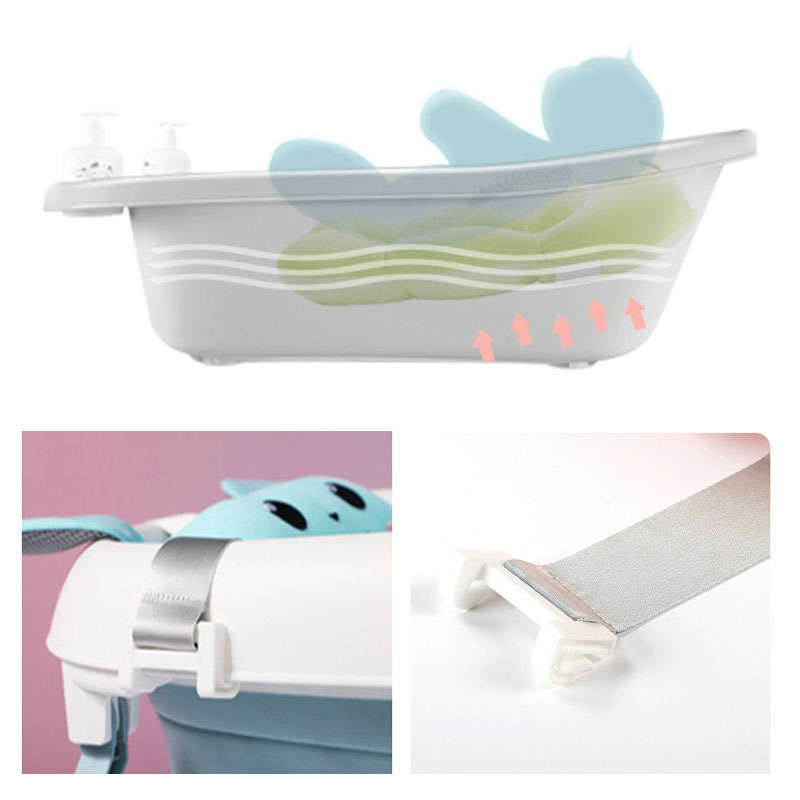 Portable Baby Bath Tub Pad Non-Slip Bathtub Shower Seat Mat Newborn Safety Security Bath Support Cushion Foldable Bath Pillow