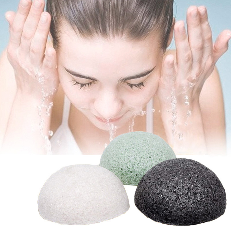 Lalasis Konjac Puff Natural Cleanse Exfoliator Puff Face Cleaning Sponge Round Shape Konjac Face Washing Sponge Facial Tool