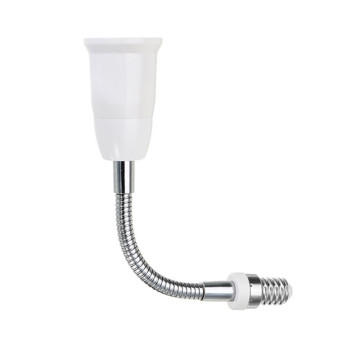 1pcs AC250V E14 to E27 Flexible Extend Bulb Base Lamp Extension Adapter Screw Holder Socket Converter 18CM White