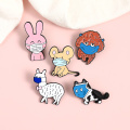 Cute Animals wearing masks Enamel Lapel Pins Cartoon Brooches Badges stay safe Fashion Pins Gifts for Friends Jewelry Wholesale